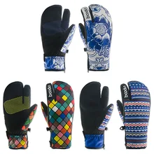 Новое поступление зимние спортивные лыжные перчатки для женщин и мужчин теплые лыжные перчатки нескользящие перчатки для сноуборда уличные ветронепроницаемые перчатки с тремя пальцами