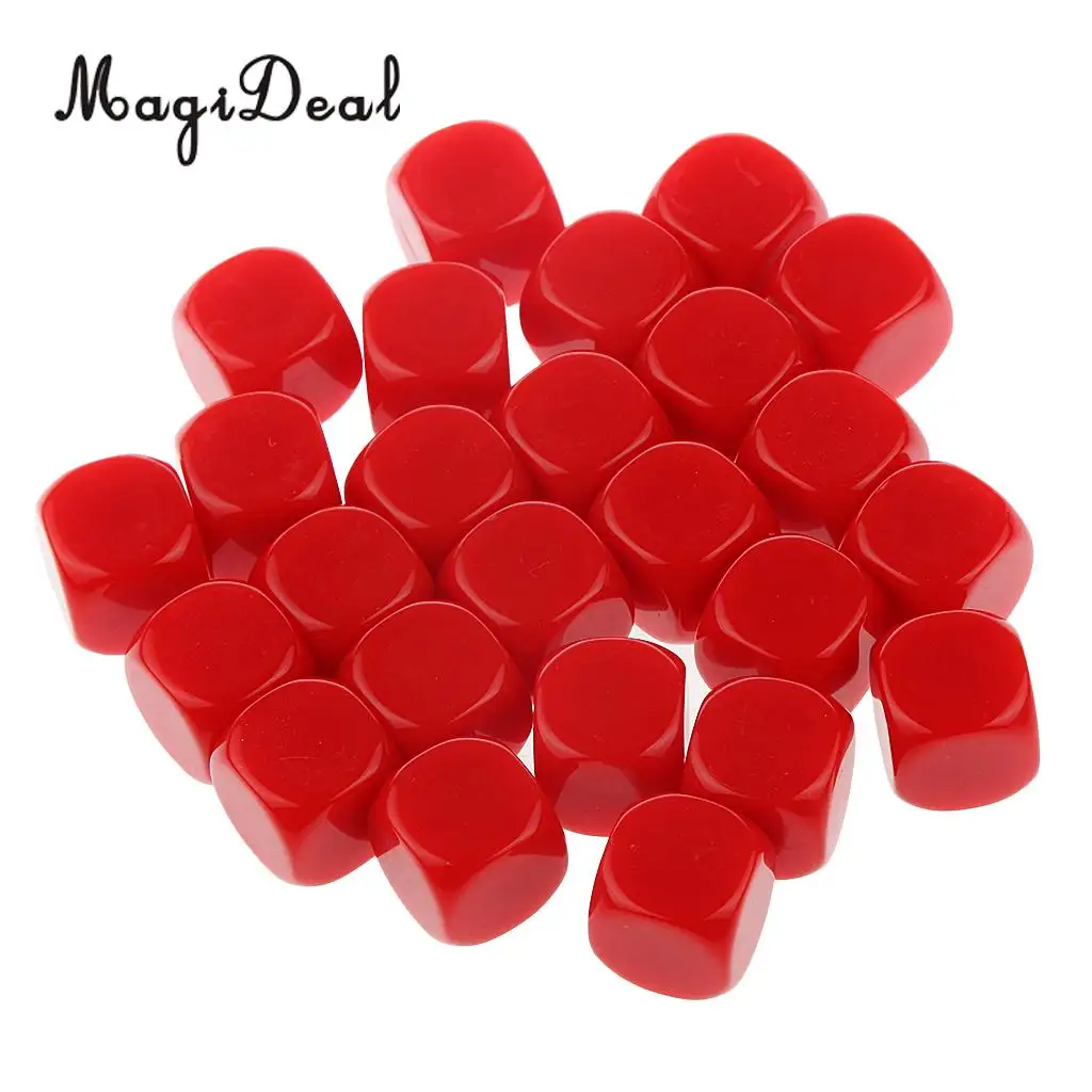 MagiDeal 25pcs Opaque Blank Six Sided Dice D6 D&D RPG Party Game Dices for Classroom Teaching Aids DICE RPG Game Dice