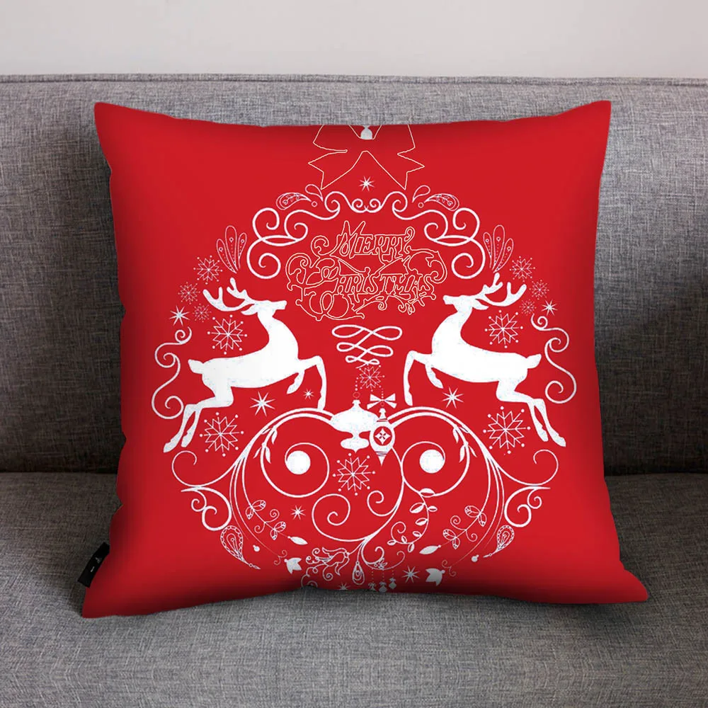 

Merry christmas 9 styles reindeer ornamnets Print Pillow Case Polyester pillow Cover New year gift for home Natal Noel 2018