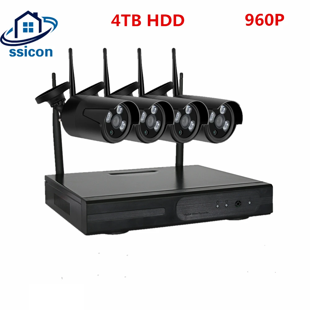 SSICON Беспроводной NVR 960P HD наружная система камер домашней безопасности 4CH 1.3MP CCTV