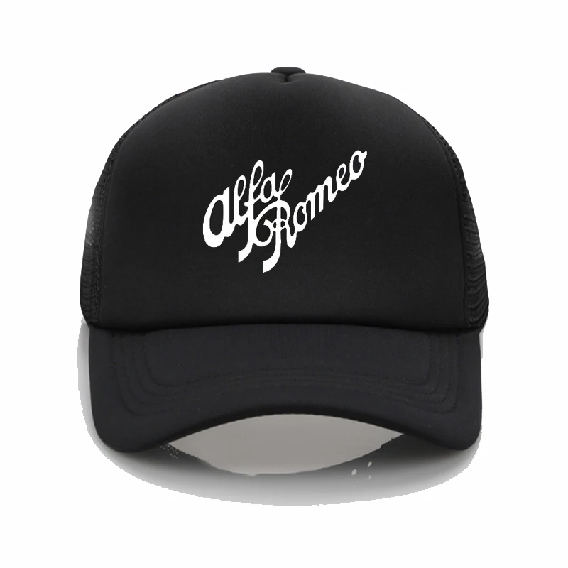 

Alfa Romeo Script in RED classic Tees baseball Caps Alfa Romeo Italy Motorcycle Car fans Caps Shade Trucker Cap