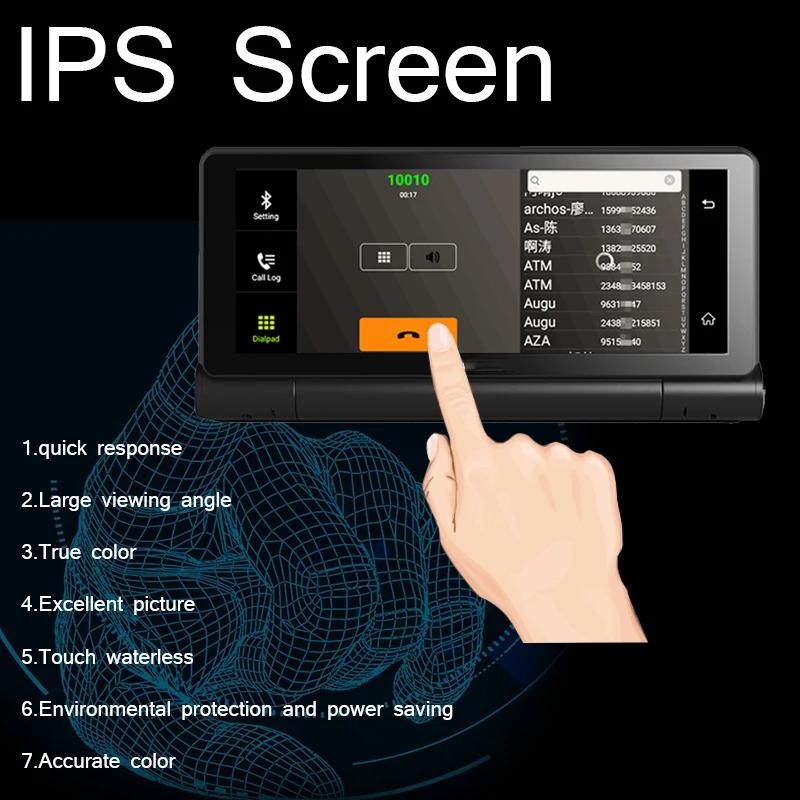Dual Camera Bluetooth WIFI 1080P Recorder Center Console Navigator AVIN 1280*480 Android 5.0 Car GPS DVR 3G