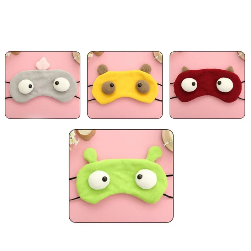 

4 Colors Children Rest Relax 3D Cartoon Monster Cover Eye Mask Sleeping Cartoon Monster Eye Mask Cover Blinder