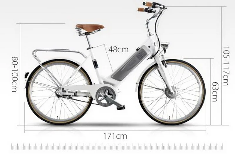 Best 310410/Variable speed/Scooter 26-inch lithium battery bike female electric bike retro electric car/Leather handle 4