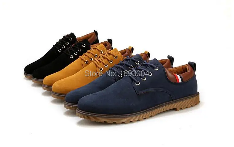 men sneakers Suede genuine leather oxfords casual shoes men's flats | Обувь