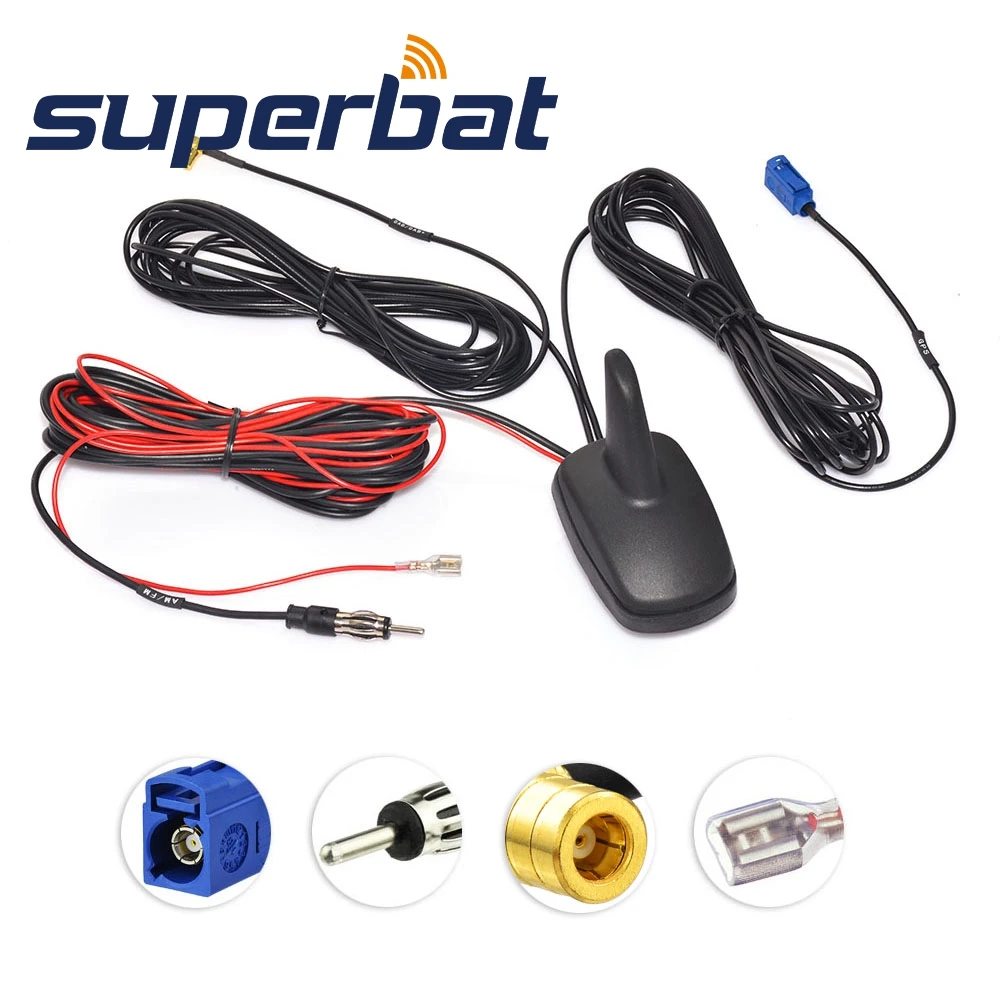 Superbat Car Radio Antenna DAB+GPS FM AM Combined Amplified Aerial