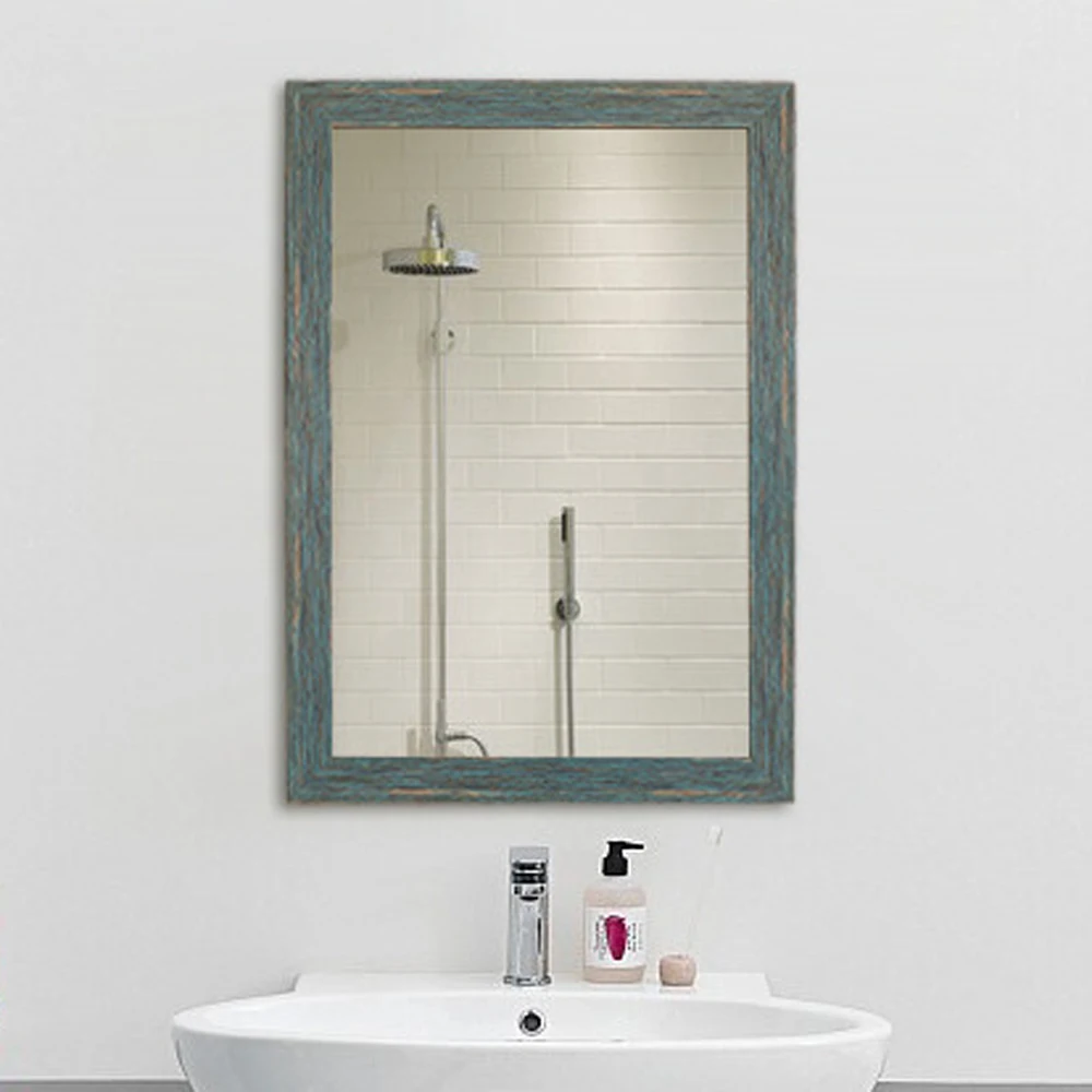 

Free shipping A1 Blue retro bathroom mirror wall hanging living room sanitary toilet makeup mirror wx8221506