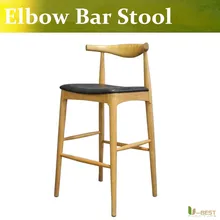 Free shipping U-BEST ELBOW BAR STOOL STYLE CH20,leather pad wood barstool ,western-inspired kitchen or bar stool