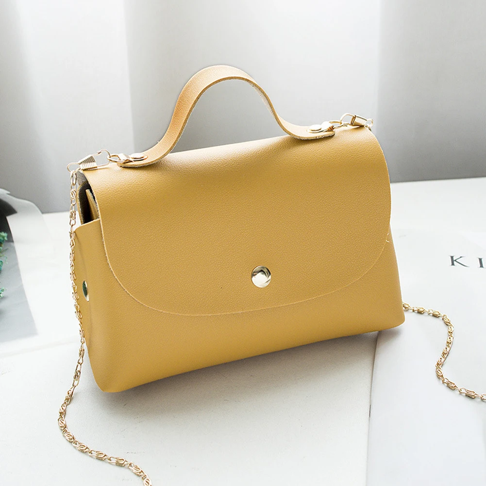 

Purses Solid Messenger Ladies Handbag Korean Style Simple Shoulder Wallet PU Leather Candy Color Crossbody Chain Women