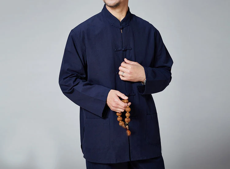 

Pure cotton chinese traditional tang suits national clothing man male meditation kung fu clothes long sleeve shirts