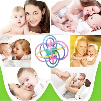 

Ball Safety Baby Teether 11cm*11cm/set BPA Free Colorful Kids Teething Massager Infant Training Tooth Sound Cute Toy