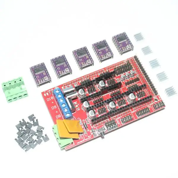  CNC 3D Printer Kit RAMPS 1.4 Controller Control Panel for Arduino Mega Devlepment Board+ 5x DRV8825 Stepper Motor Driver Module 