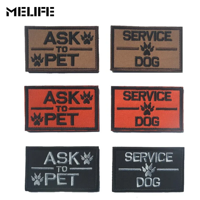 Hunting Accessories Embroidered patch ASK TO PET Badges Army Stickers tactical Military Patches For Clothing Bags Cup |
