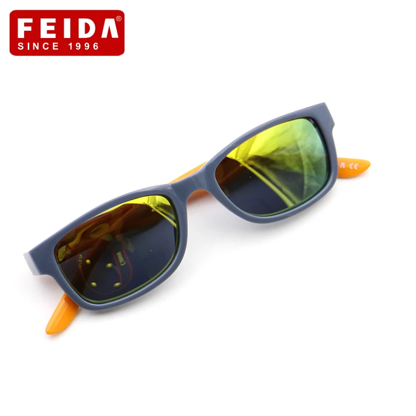 FEIDA бренд солнцезащитные очки мальчики девочки TR90 рамки UVA/UVB UV400 стимпанк дизайнерские поляризованные солнцезащитные очки для детей