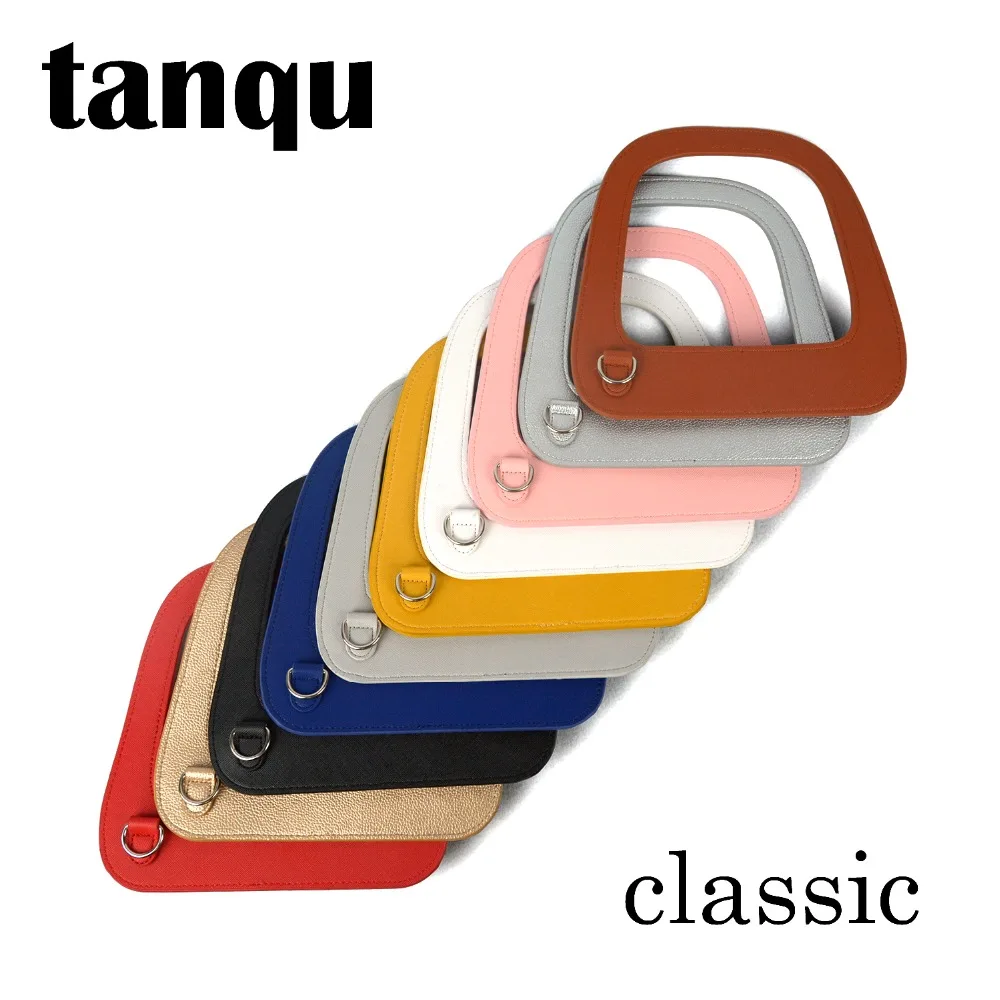 Tanqu Новая Большая продолговатая ручка из искусственной кожи с серебряной d-образной пряжкой для стандартной классической сумки Obag
