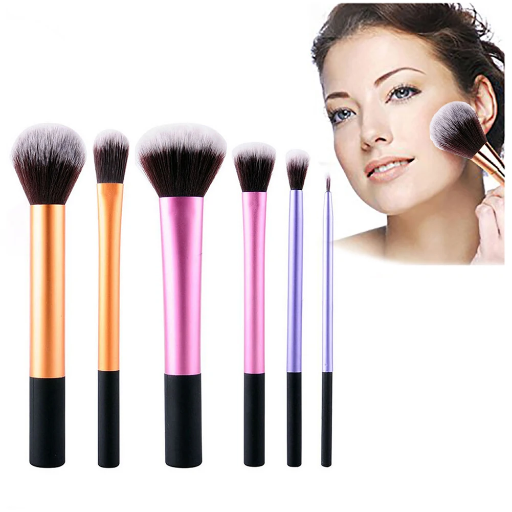 

6Pcs Makeup Brush Set Professional Make Up Tools Foundation Powder Blush Eyeshadow Brushes Kit Essential Cosmetics Tool Colorful