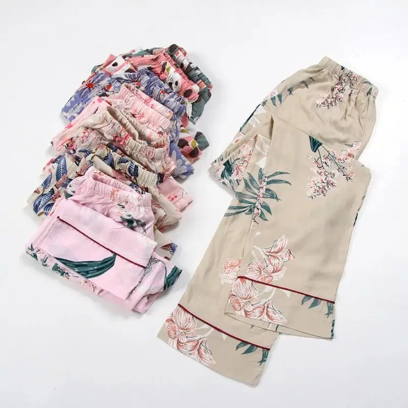Multiple Choices Cute Women Casual Sleep Bottoms Soft Pajama Pants Elastic Waist Pyjamas Ladies Trousers Sexy Loose Home Pants