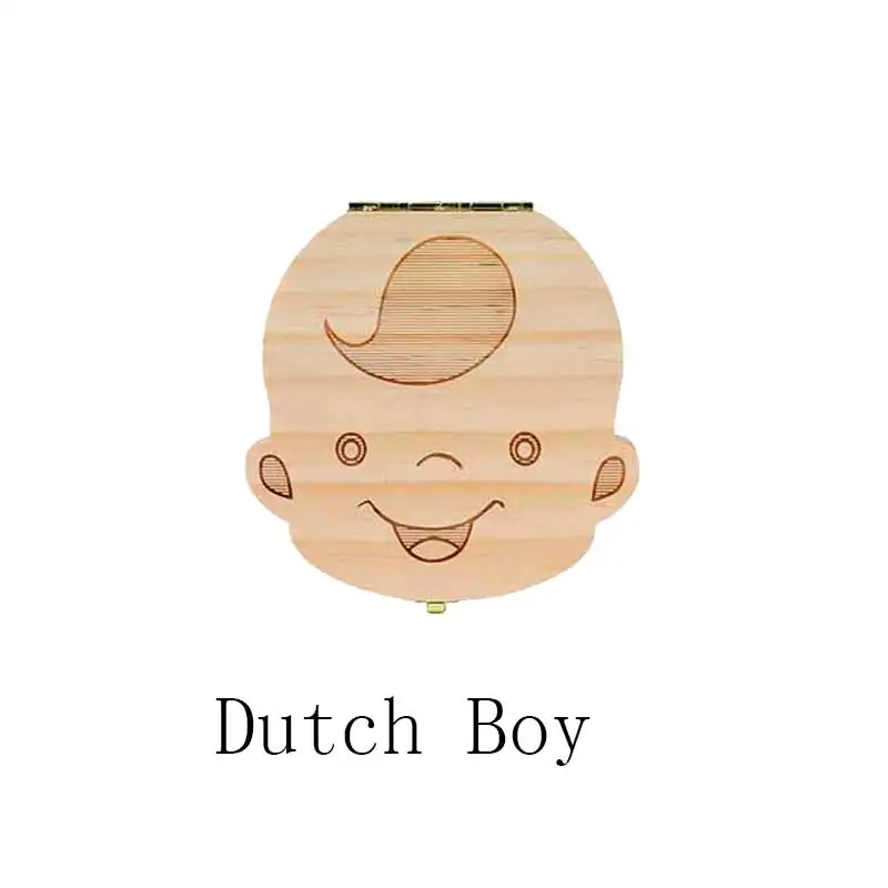 Зубная коробка голландский/Португальский/Испанский/английский/французский/русский/Итальянский деревянная коробка для зубов органайзер для хранения молочных зубов - Цвет: Dutch boy