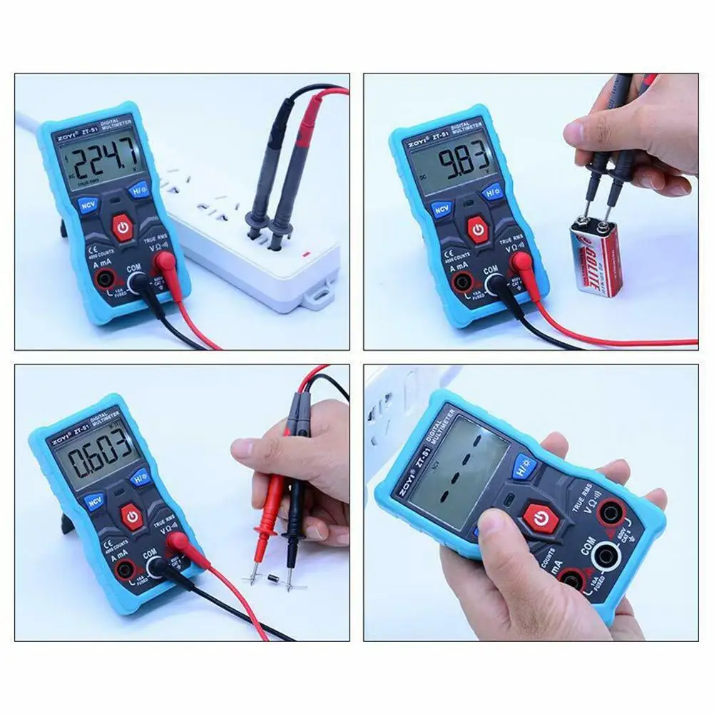 ZOYI ZT-S1 цифровой мультиметр тестер Автозапуск True RMS Automotriz Mmultimetro с NCV удержания данных ЖК-подсветка+ фонарик