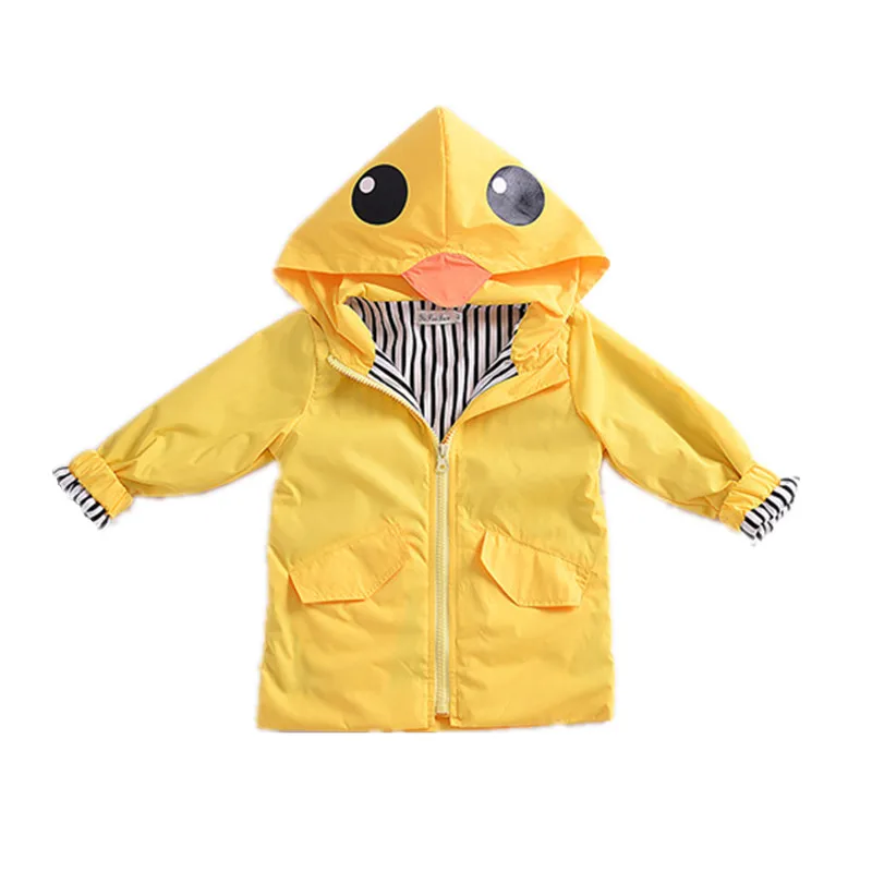 2018 Spring New Cartoon Duck Trench Coat Autumn Children Hoodies Coats