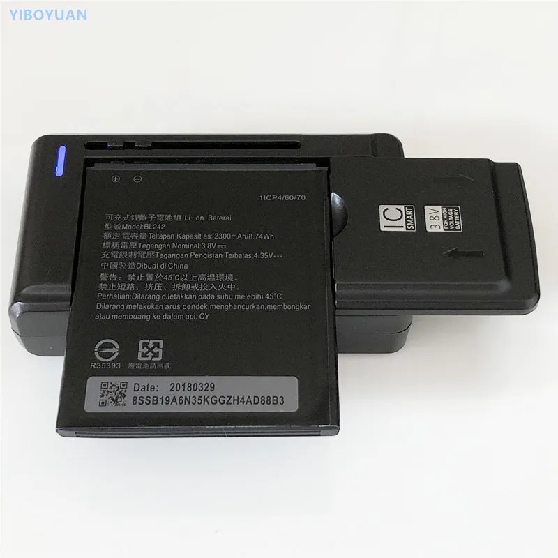 

3.8V 2300mAh BL242 For Lenovo Vibe C / A2020 / A2020a40 Battery + YIBOYUAN SS-C1 Charger