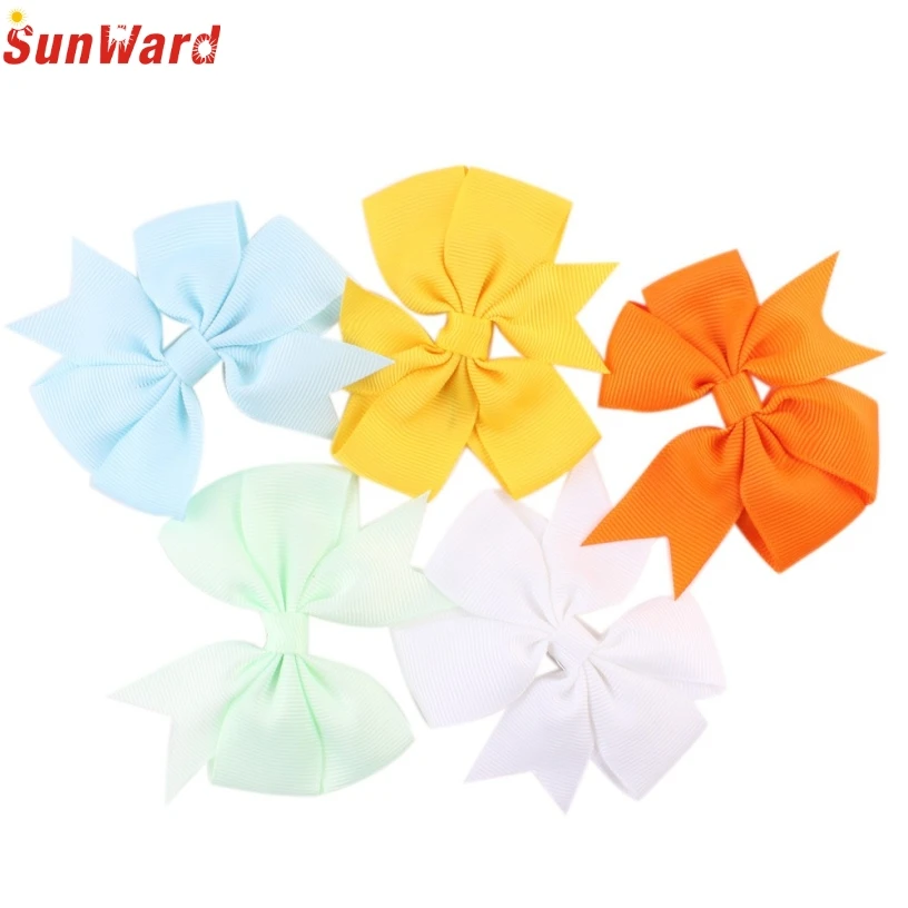 

Trendy Style New Fashion Lady Women 5PCS Girl Baby Bow Hair Clip Grosgrain Ribbon Boutique Bowknot Hairpin Gift 1Set