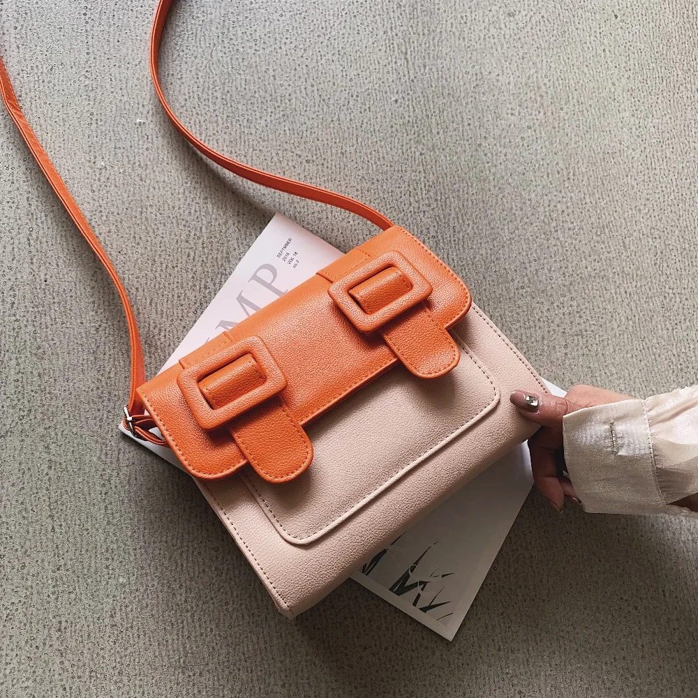 

Contrast Small Crossbody Bags For Women 2019 New Shoulder Messenger Bag Ladies Travel Phone Purses and Handbags Belt Design