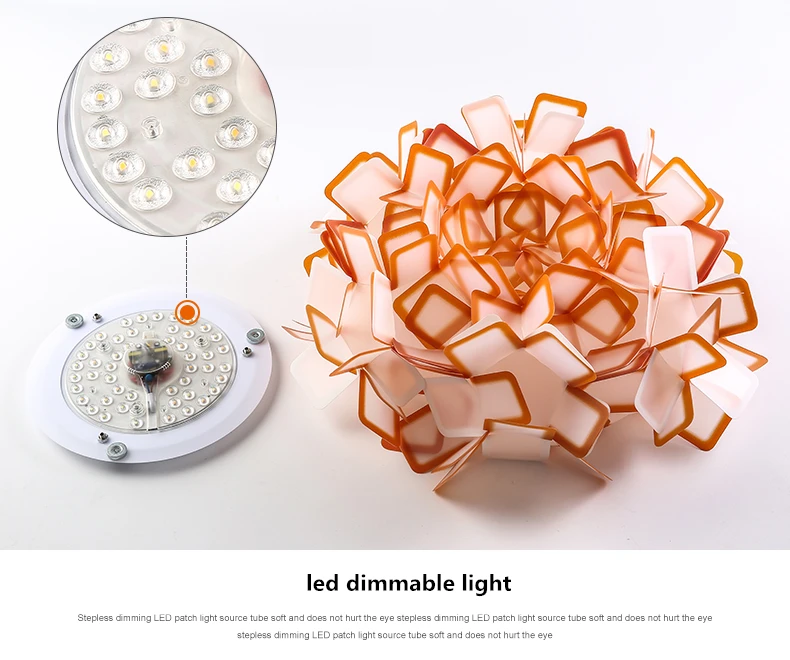 Детская спальня 24 Вт/36 Вт Led Dimmable подвесной светильник разноцветные ПВХ оттенки цветок подвесная люстра лампа осветительные приборы для внутреннего использования