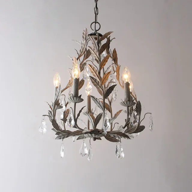American Country Wrought Iron Chandelier Crystal Lamp European Style American Country Wrought Iron Chandelier Crystal Lamp European Style Simple Nordic Rural Retro Old Children S Room