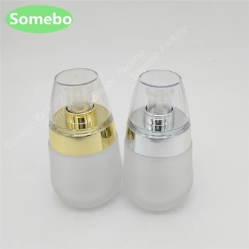 

10Pcs/lot 30ML Matt Glass Lotion Bottle With Emulsion Pump Empty Frosted Glass Essence Oil Bottles For Cosmetic