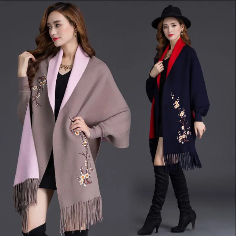 Женская осенне зимняя свободная накидка с кисточками|sweater cardigan|autumn wintercardigan sweater |