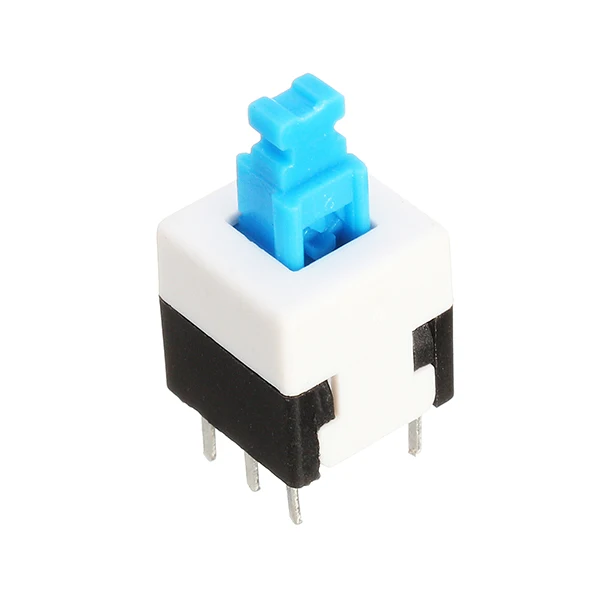 100pcs 8 x 8mm 6 Pin Touch Self-locking On / Off Switch Push Button Switch Latching Switch