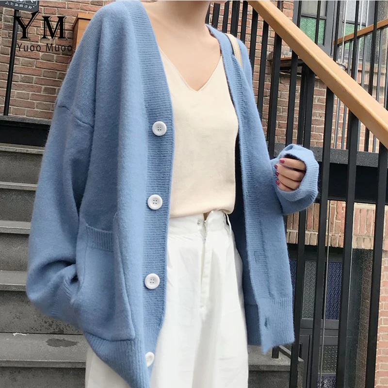 

YuooMuoo Autumn New 2019 Fashion Women Long Sleeve Knitted Cardigan Women Sweater Knitted Pull Femme Sueter Mujer Invierno 2019