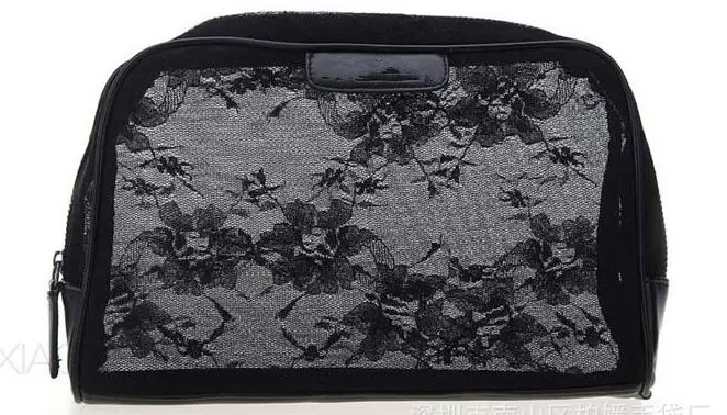 Косметичка большой вместительности Сумка-косметичка водонепроницаемая сумка для стирки, красивая черная красота 4