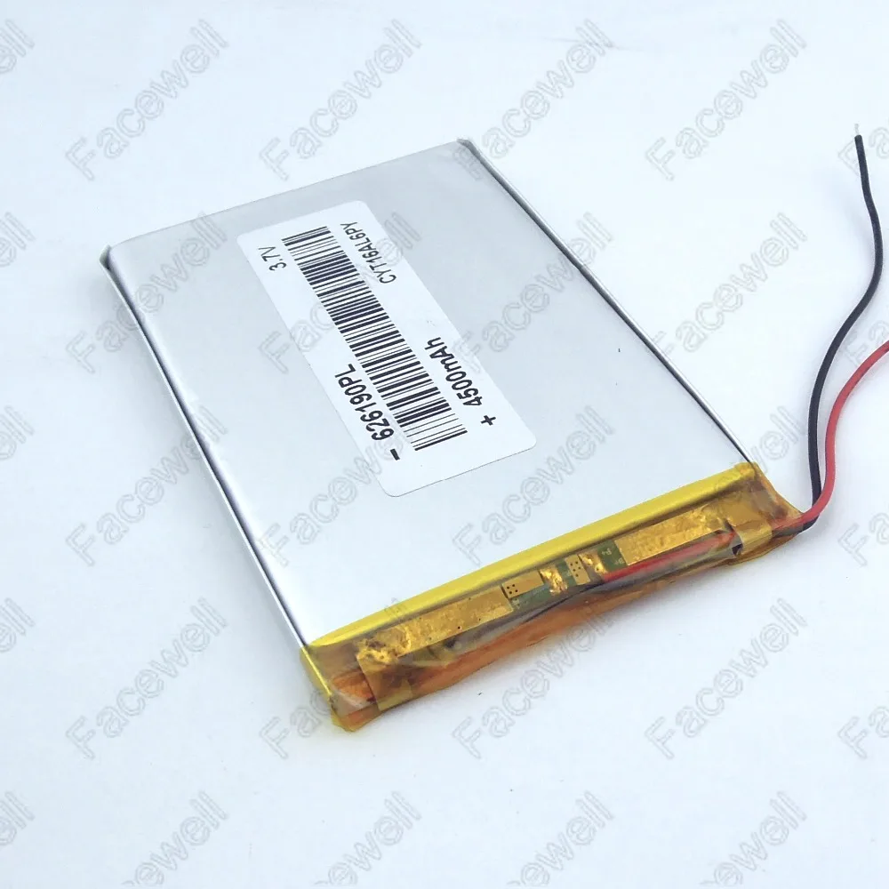 Facewell 626190 3 7 v литий полимерный аккумулятор 4500mah батарея для планшета дюймов pc/bateria