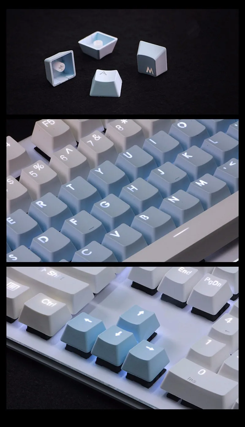 Cherry MX Keycaps подсветка PBT 37 клавиш плюс ESC Double shot Просвечивающая подсветка с подсветкой для механической клавиатуры