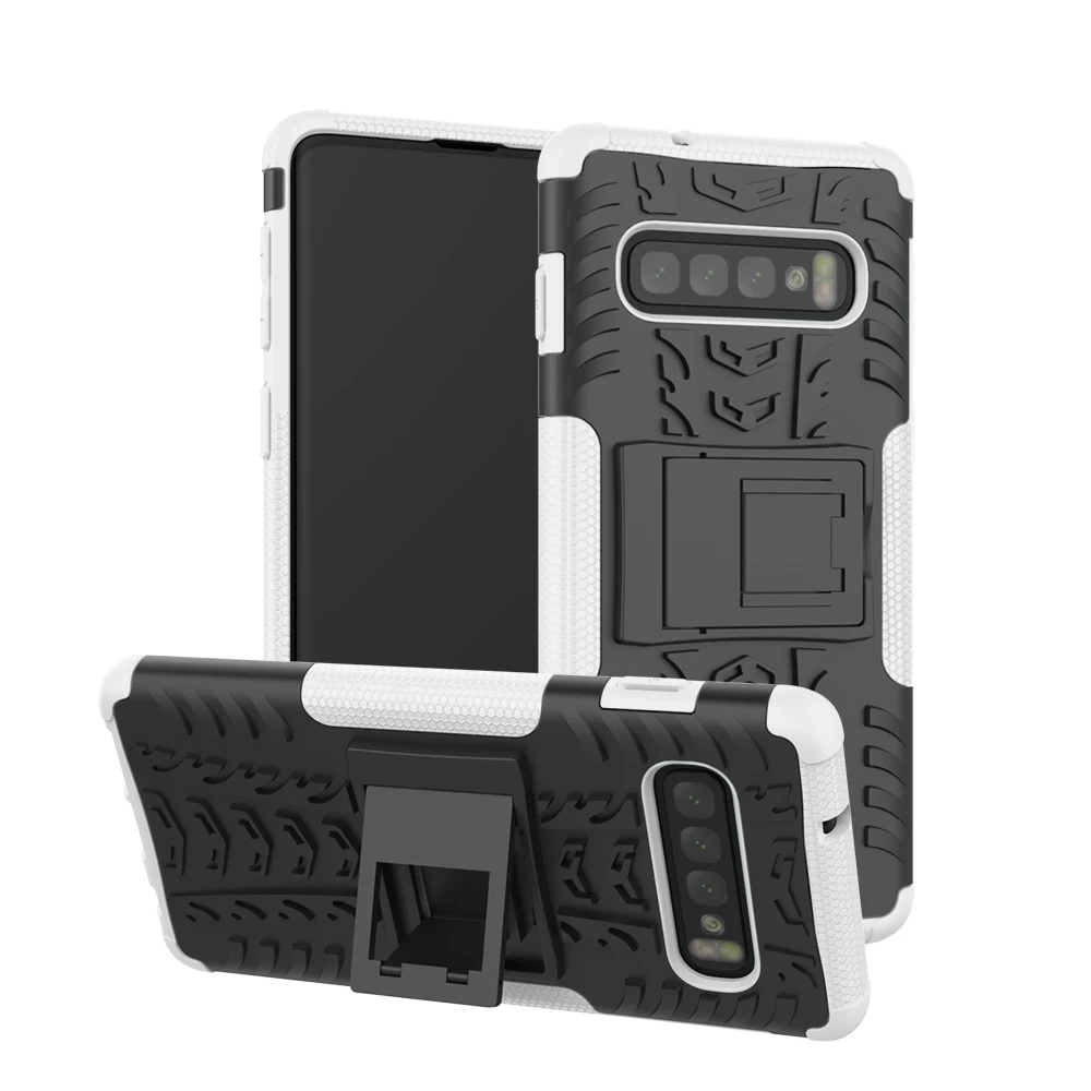 For Samsung Galaxy S10 Plus Lite Shockproof Silicone Armor Phone Case S10E E TPU Back Stand Cover Shell | Мобильные телефоны и