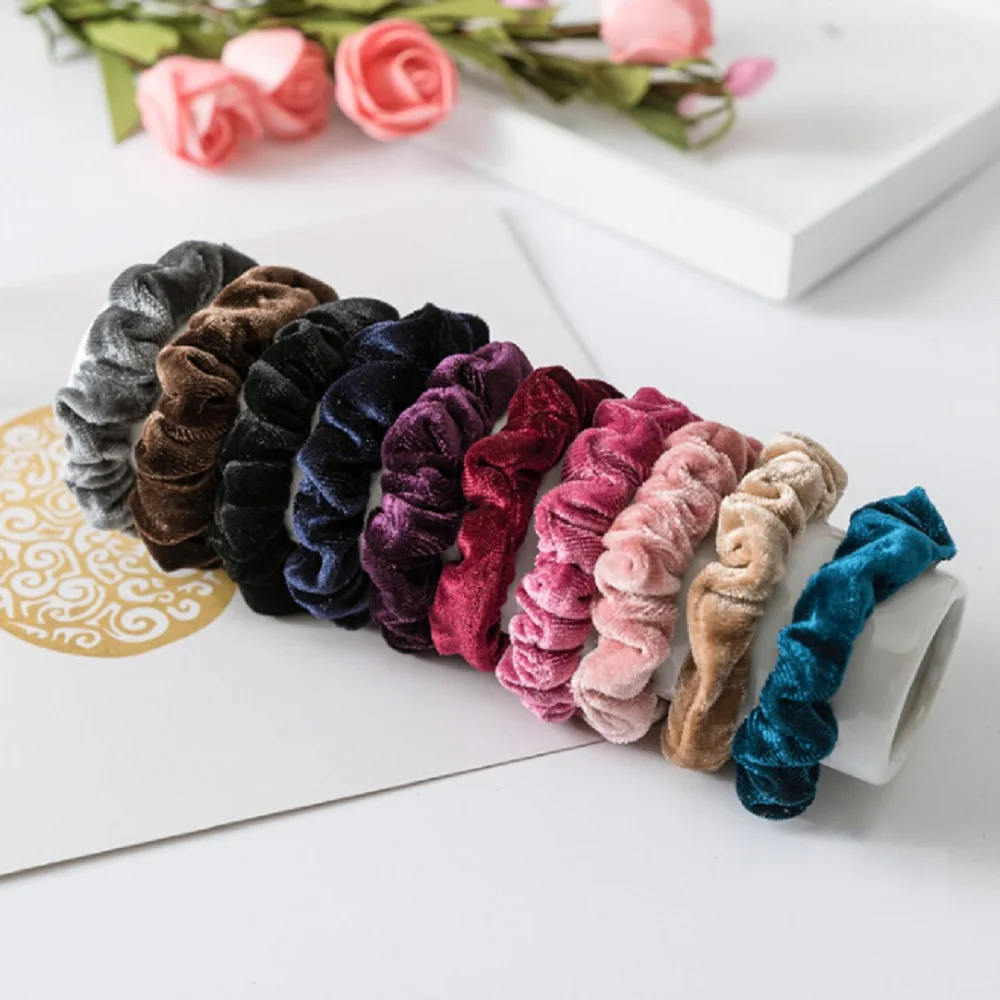 5 Pcs Women Velvet Elastic Hair Rope Tie Scrunchie Ponytail Holder Accessories
