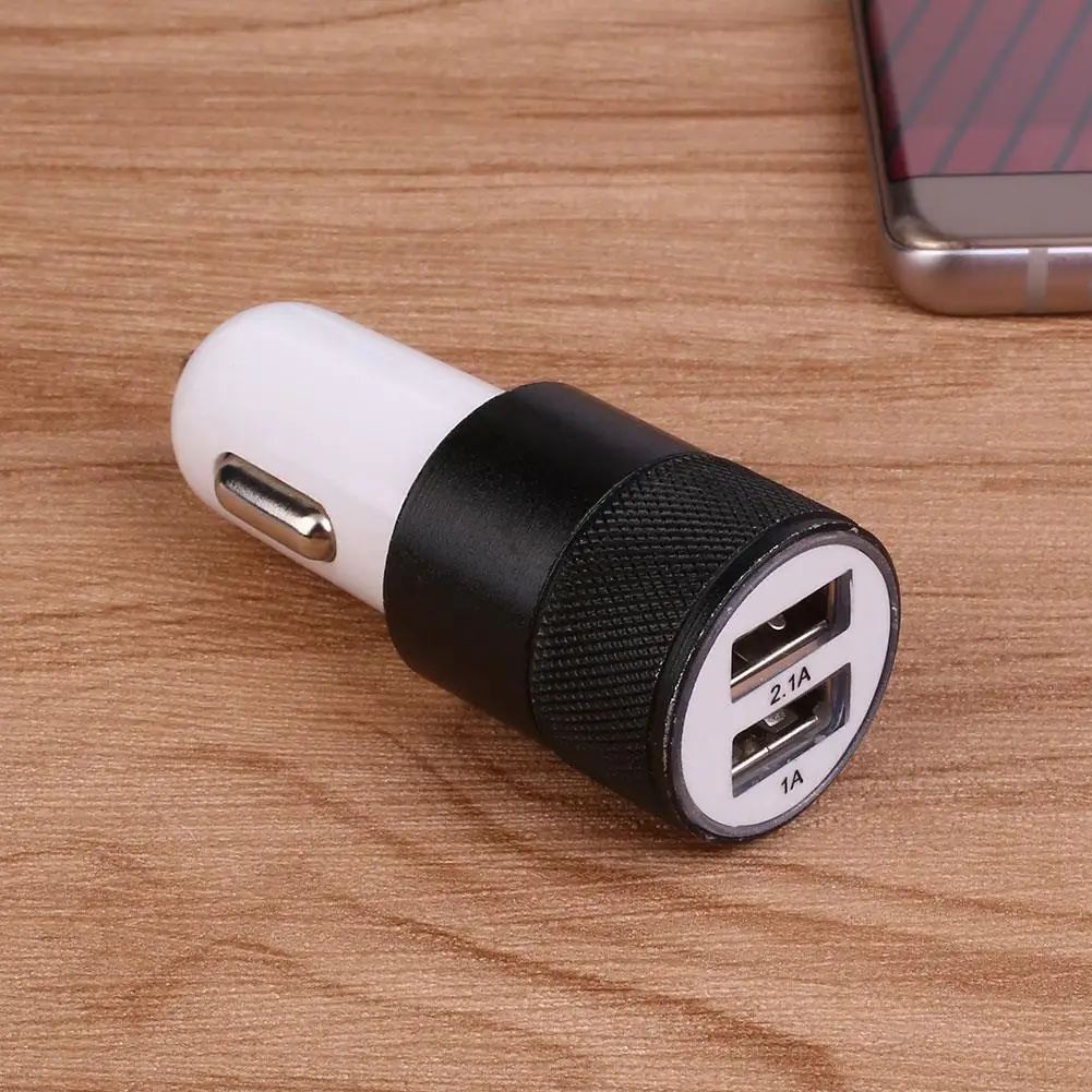 2 в 1 Dual USB Автомобильное зарядное устройство гнездо быстрой зарядки Зажигалка 2.1A Универсальный