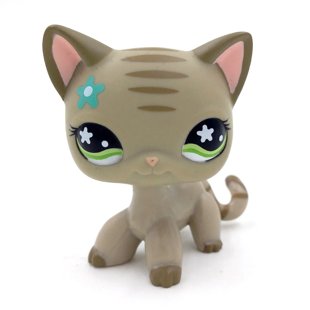 Original Mini Pet Shop LPS Cat Collection Toy Short Hair Cat Standing Real Rare Figure Toys Kitty Great Gift for Child Girls