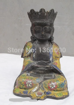 

xd 001259 8.5"Tibetan Buddhism Bronze Cloisonne Amitayus Buddha Namo Amitabha