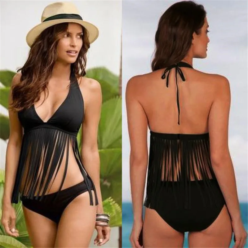 

Hot Tassel Swimwear Bikini Set Women Swimsuit Bandeau Bikini Fringe Biquini Brazilian Bathing Suit Girls Swimwear biquine Swim