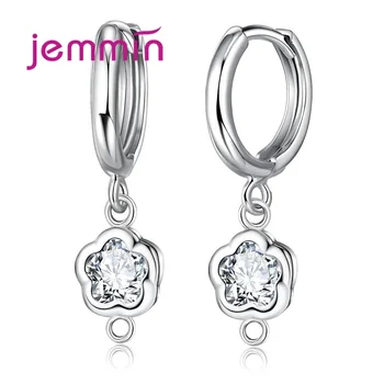 

Beautiful Flower Crystal AAA Tanzanite CZ Hoop Earrings 925 Sterling Silver Diy Accessories Fine Jewelry For Women.