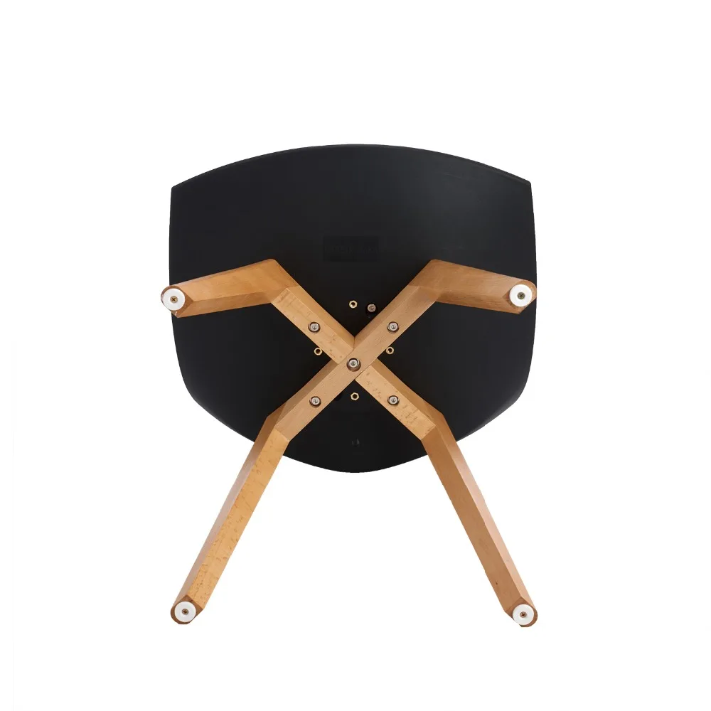 EGGREE 4PC Kitchen Chairs, Wooden Chair, Mirror Frame With Feet, Office Room Of Beech Wood And Metal Frame,Black Solid Legs