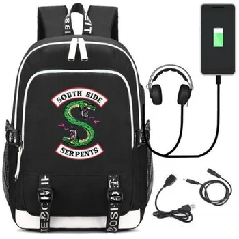 

Riverdale South Side Serpents RHS R Backpack Backpack Bag mochila USB Charging Port/Lock /Headphone Travel School Students Bag