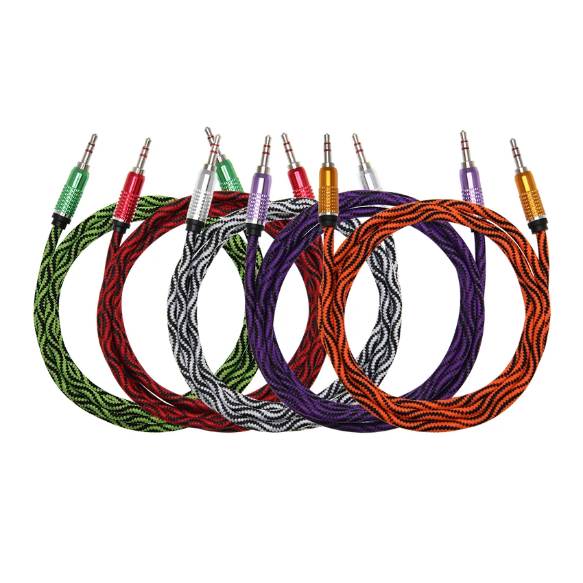 1 5m Python Snake skin Heavy thick audio cable Extension Hi Fi Headphone 3 5 Jack Cable for MP3 MP4 Player Car good qty 50pcs