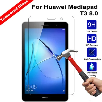 

50 PCS For Huawei Mediapad T3 8 inch Tempered Glass 9H Explosion-proof Screen Protector for KOB-L09 KOB-W09 Protective Film