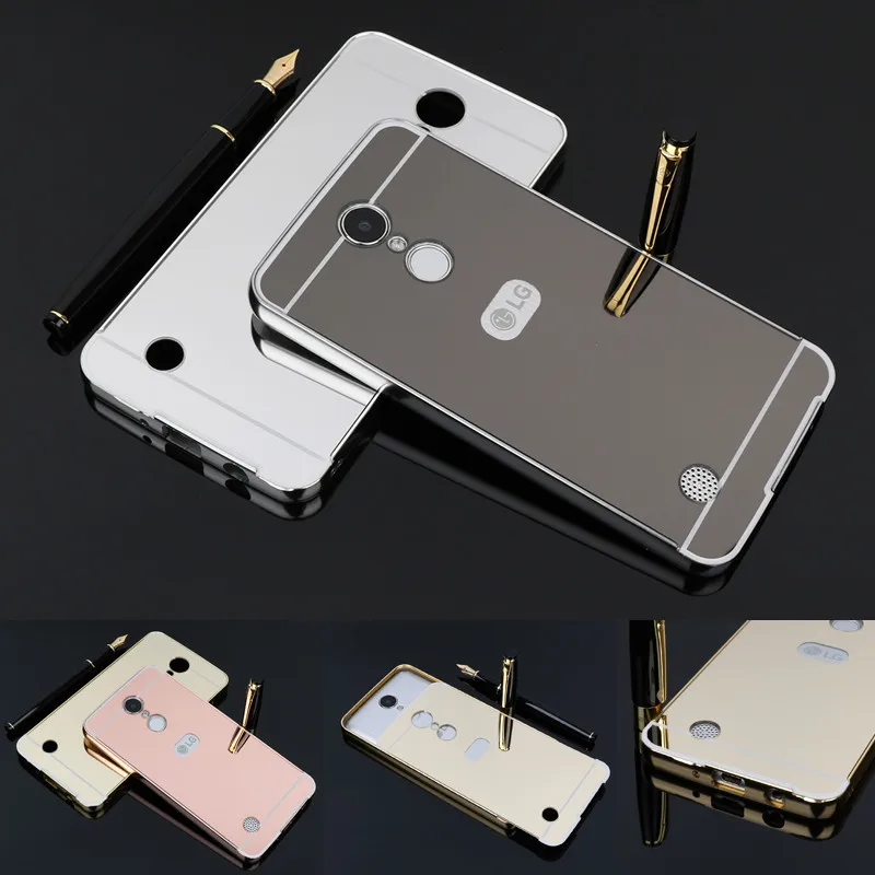 

For LG Aristo MS210 LG V3 K8 2017 Case Plating Metal Frame with Mirror Back Cover Hard Case for LG Aristo MS210 V3 K8 2017 5.0