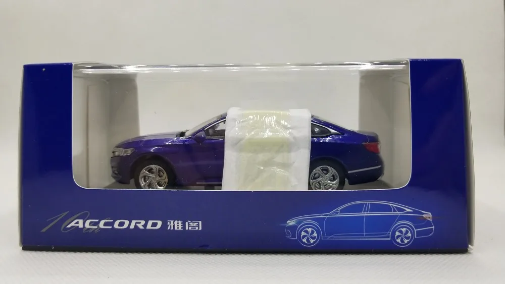 1:43 литья под давлением модель для Honda Accord 10 2018 синий новый седан сплава игрушечный автомобиль миниатюрный коллекция подарки 10th поколения