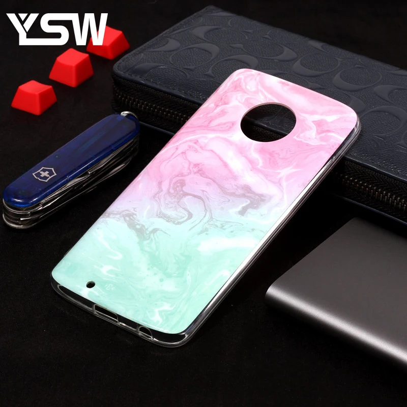 

YSW For Motorola Moto G6 Play G6 Plus 2018 X4 2017 Case Soft Silicon Marble Stone Phone Case For Moto Z3 Play E5 Plus Play Case